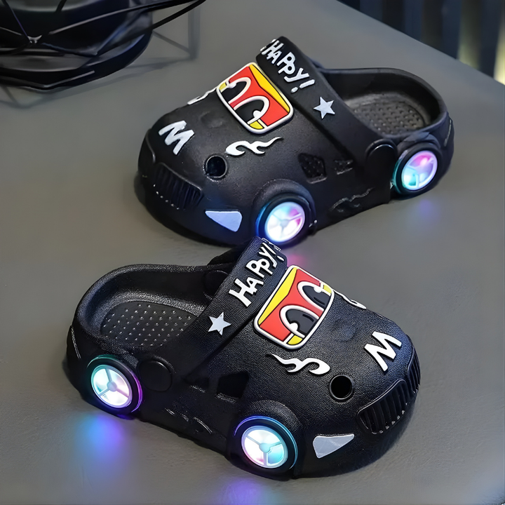 KidVroom - Pantofole LED Per Bambini Con Ruote Luminose e Cinturino