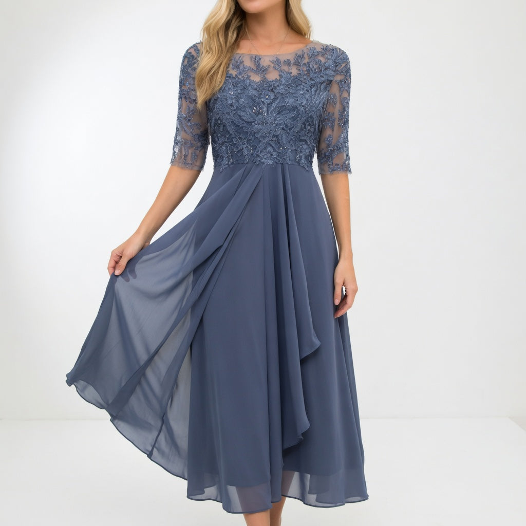 Zerda - Elegante Abito Midi in Pizzo