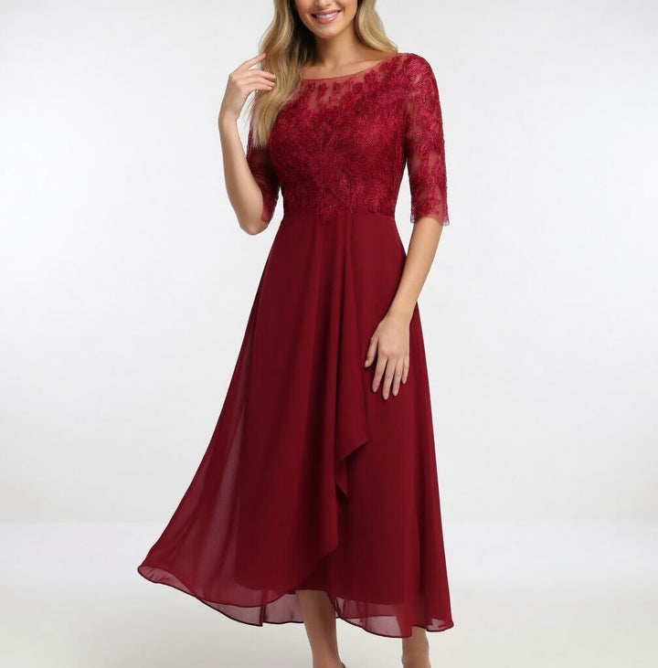 Zerda - Elegante Abito Midi in Pizzo