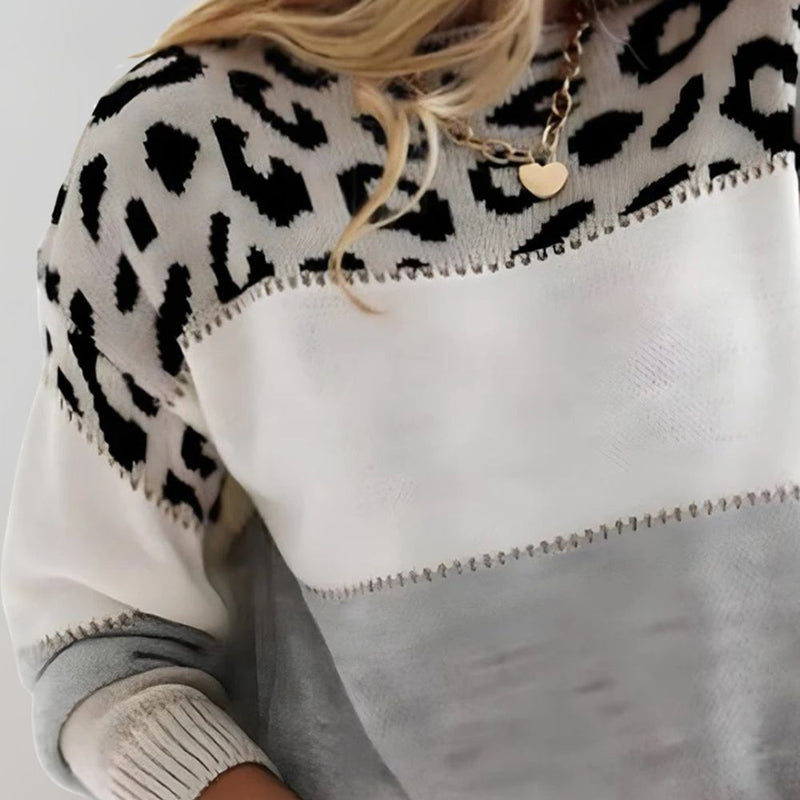 Diletta - Elegante Maglione Con Stampa Leopardata