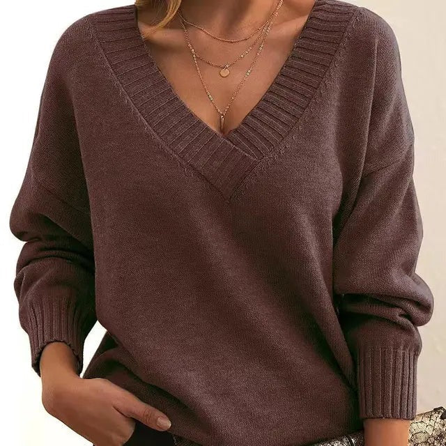 Mordane - Elegante Maglione a Maniche Lunghe Con Scollo a V