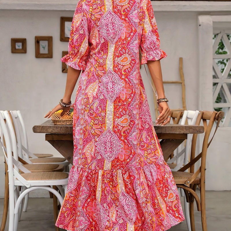 Aniy - Abito Estivo a Fiori con Scollo a V