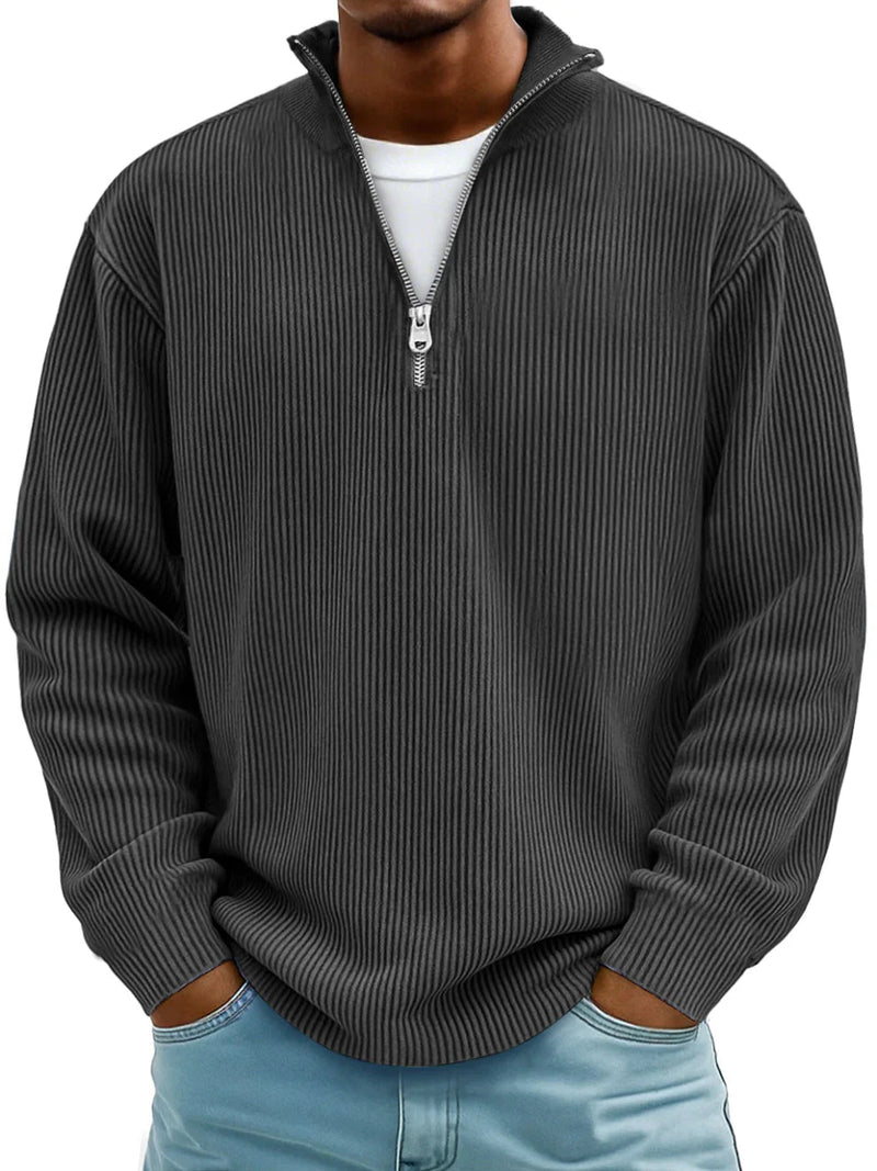 Keanu - Maglione a Maniche Lunghe Con Mezza Zip