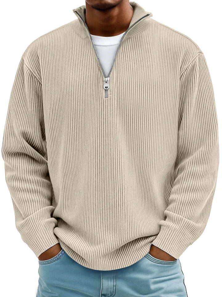 Keanu - Maglione a Maniche Lunghe Con Mezza Zip