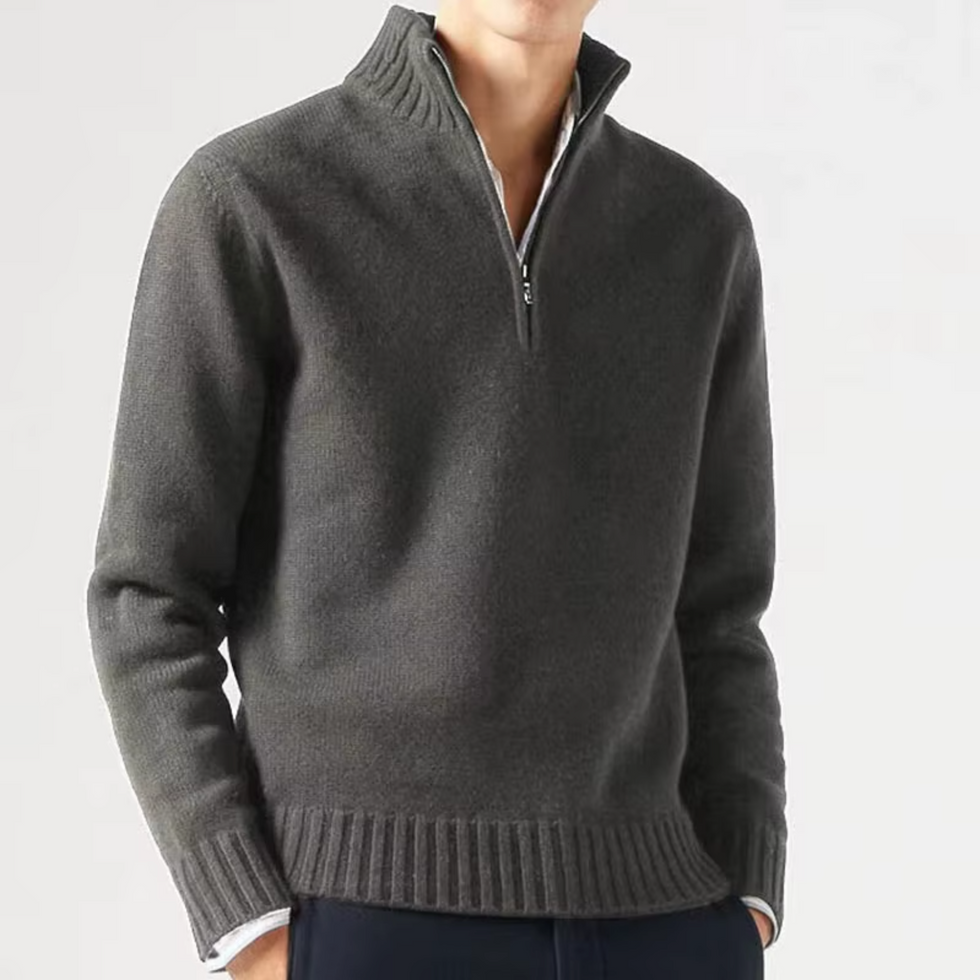 Larsen - Maglione Lavorato a Maglia Con Mezza Zip