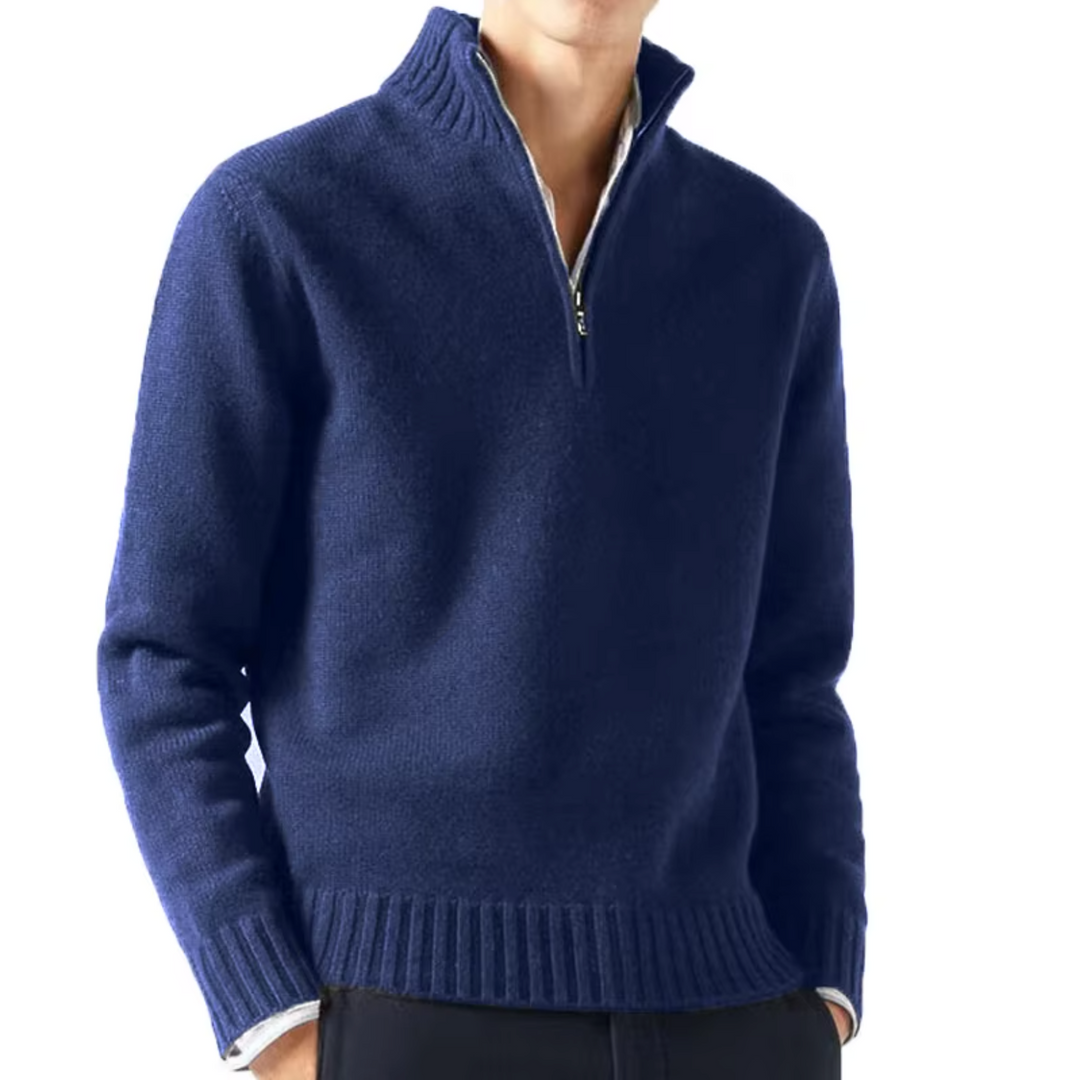 Larsen - Maglione Lavorato a Maglia Con Mezza Zip
