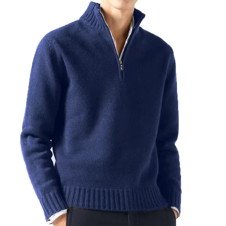 Larsen - Maglione Lavorato a Maglia Con Mezza Zip