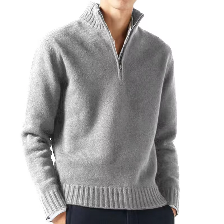 Larsen - Maglione Lavorato a Maglia Con Mezza Zip