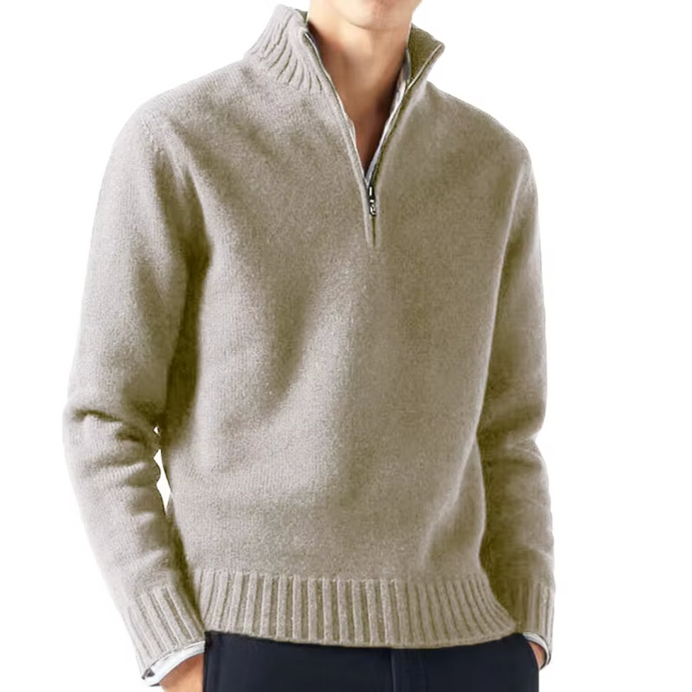 Larsen - Maglione Lavorato a Maglia Con Mezza Zip