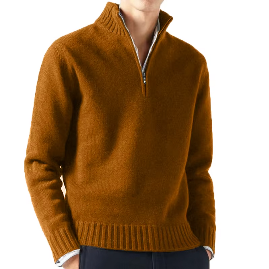Larsen - Maglione Lavorato a Maglia Con Mezza Zip