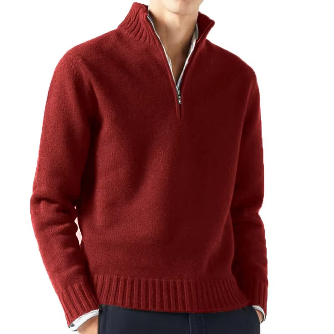 Larsen - Maglione Lavorato a Maglia Con Mezza Zip
