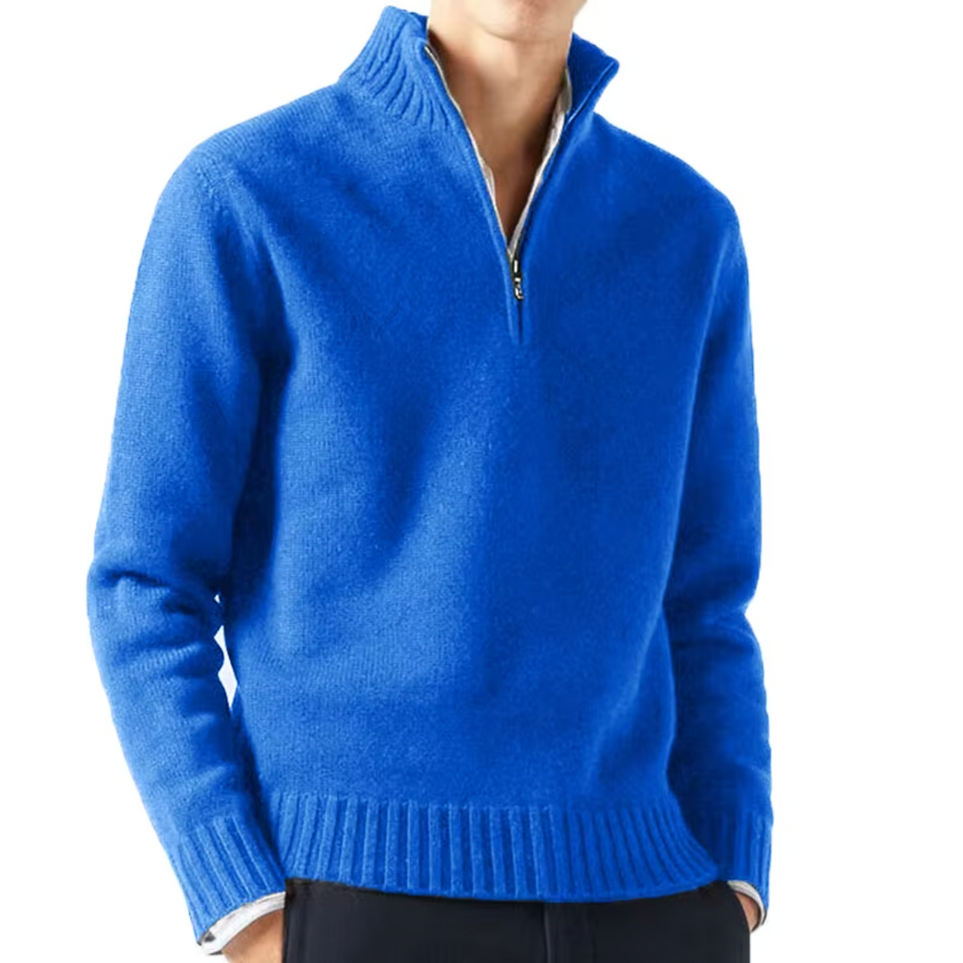 Larsen - Maglione Lavorato a Maglia Con Mezza Zip
