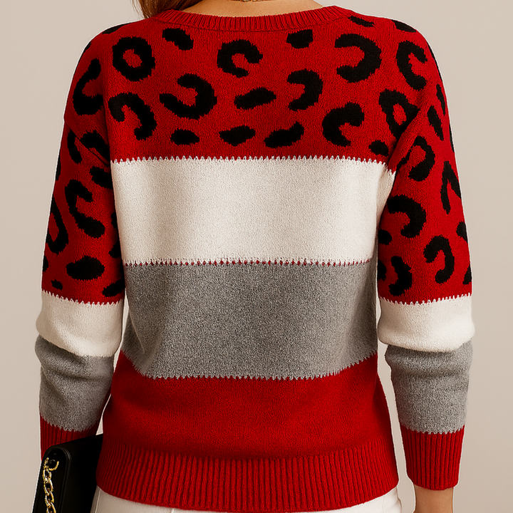 Diletta - Elegante Maglione Con Stampa Leopardata