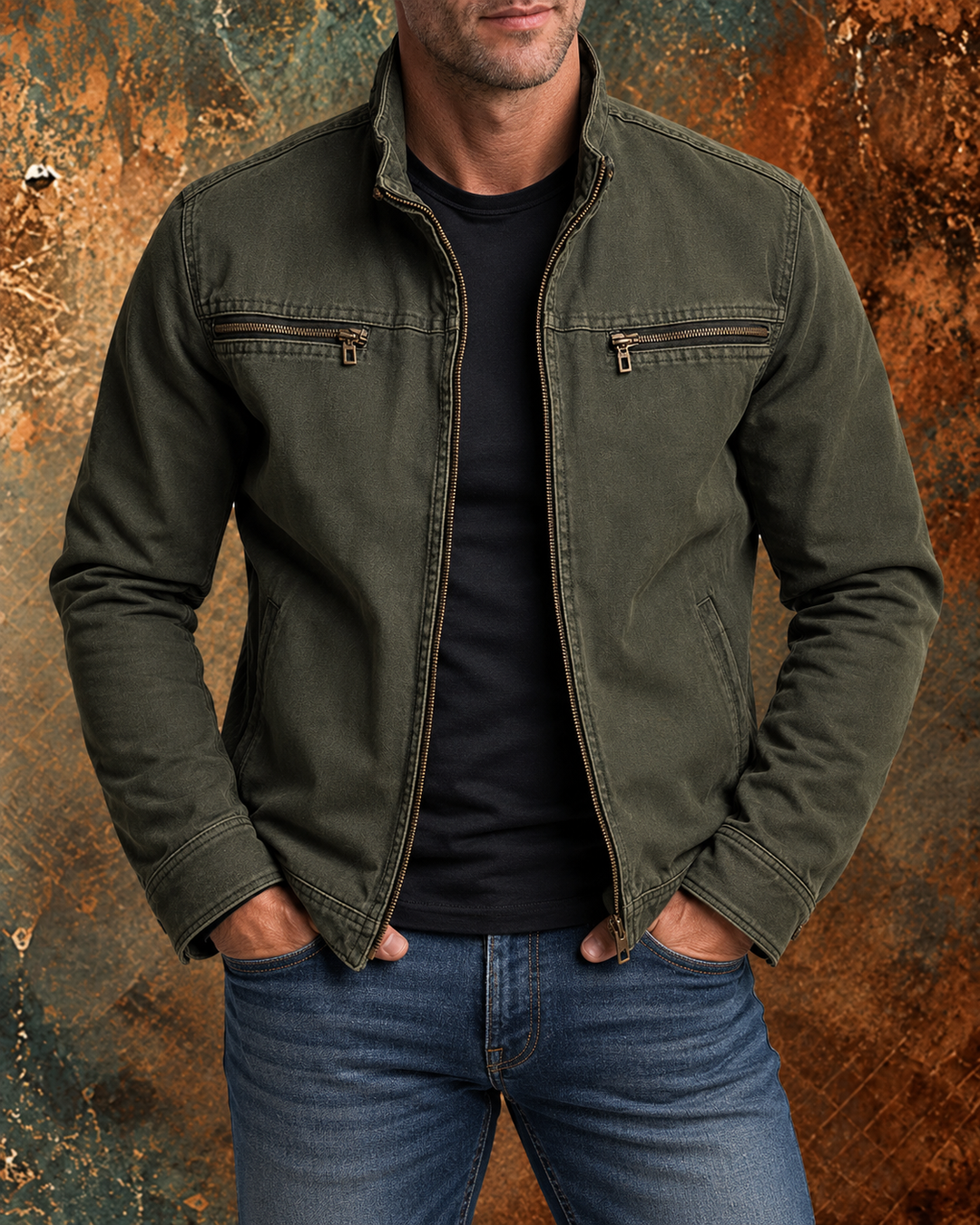 Leanar - Elegante Giacca in Denim Con Cerniera