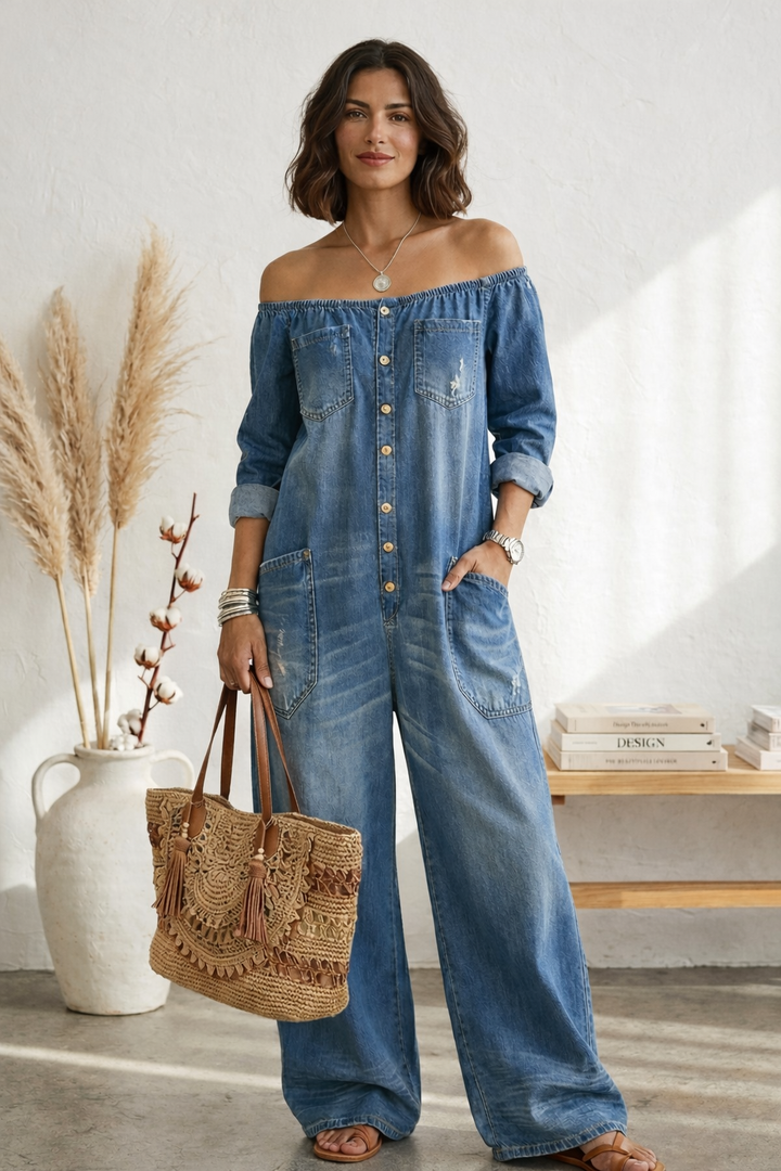 Seleeja - Tuta In Denim Di Cotone Vintage