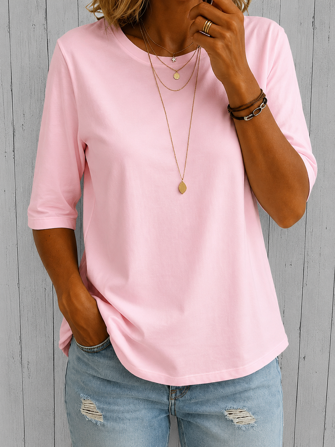 Uththara - Comoda Camicia a Maniche Corte