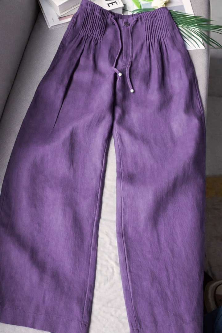 Kuupik - Pantaloni Larghi In Lino