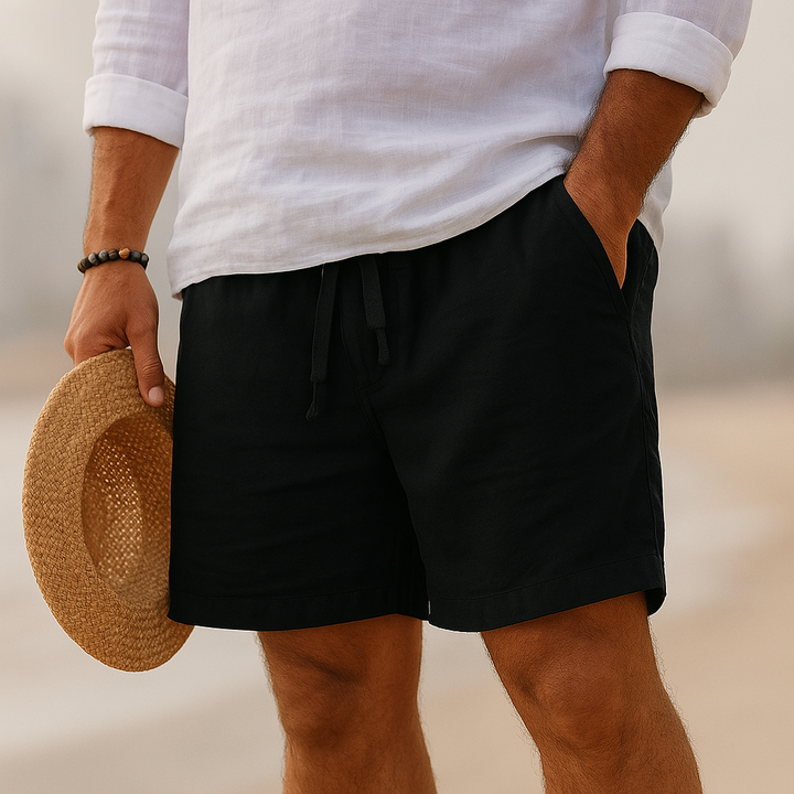 Kaleb - Eleganti Pantaloncini In Lino Con Elastico