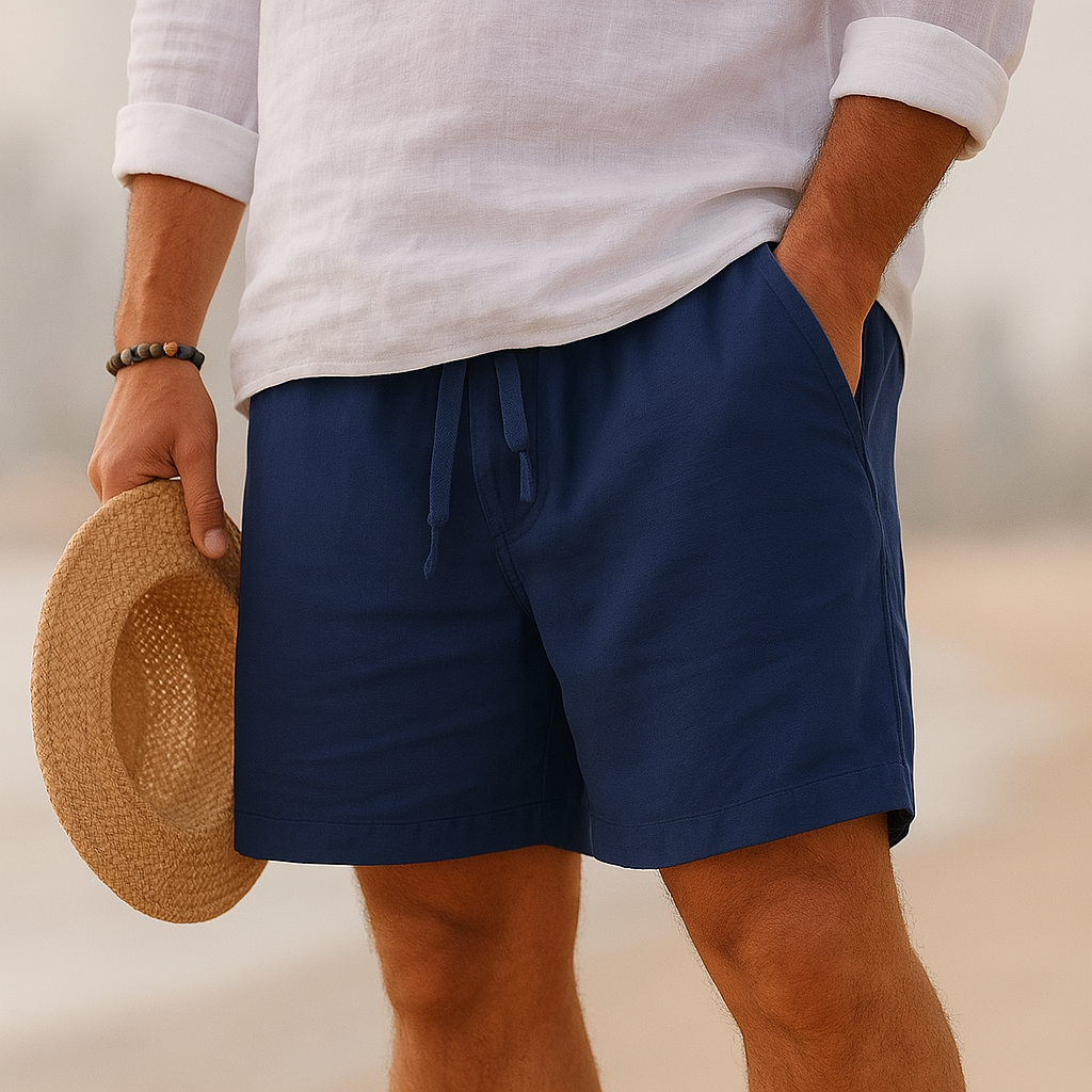 Kaleb - Eleganti Pantaloncini In Lino Con Elastico