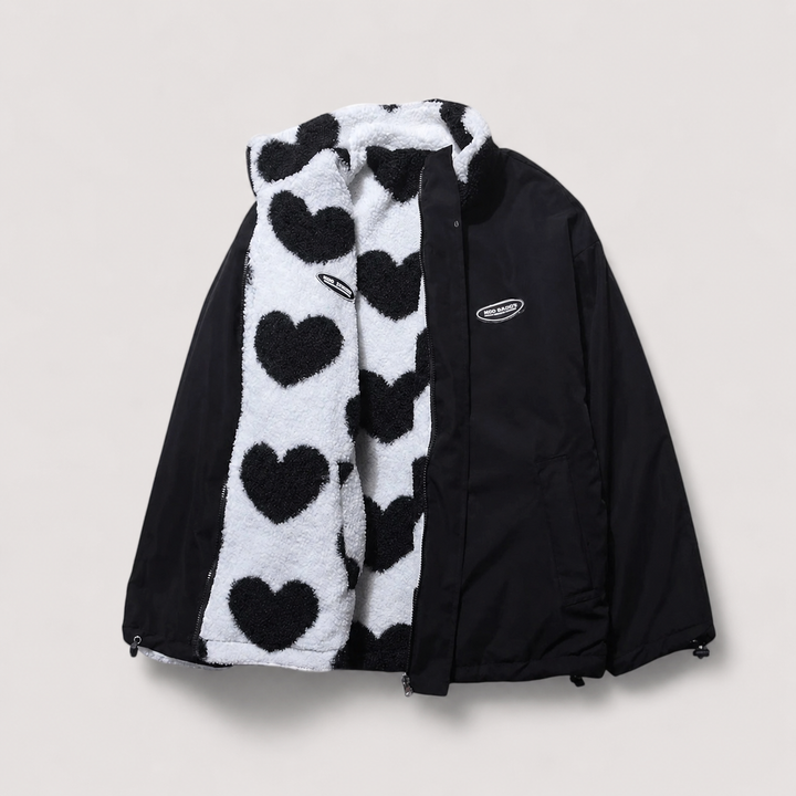 Gerina - Reversible Heart Print Jacket