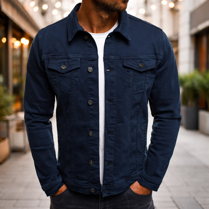 Steponas - Giacca Casual da Uomo in Denim