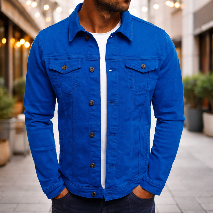 Steponas - Giacca Casual da Uomo in Denim