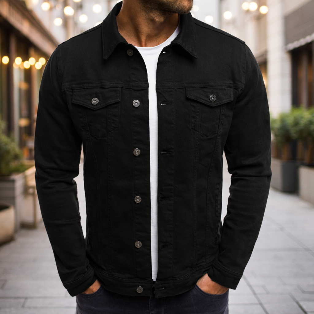 Steponas - Giacca Casual da Uomo in Denim