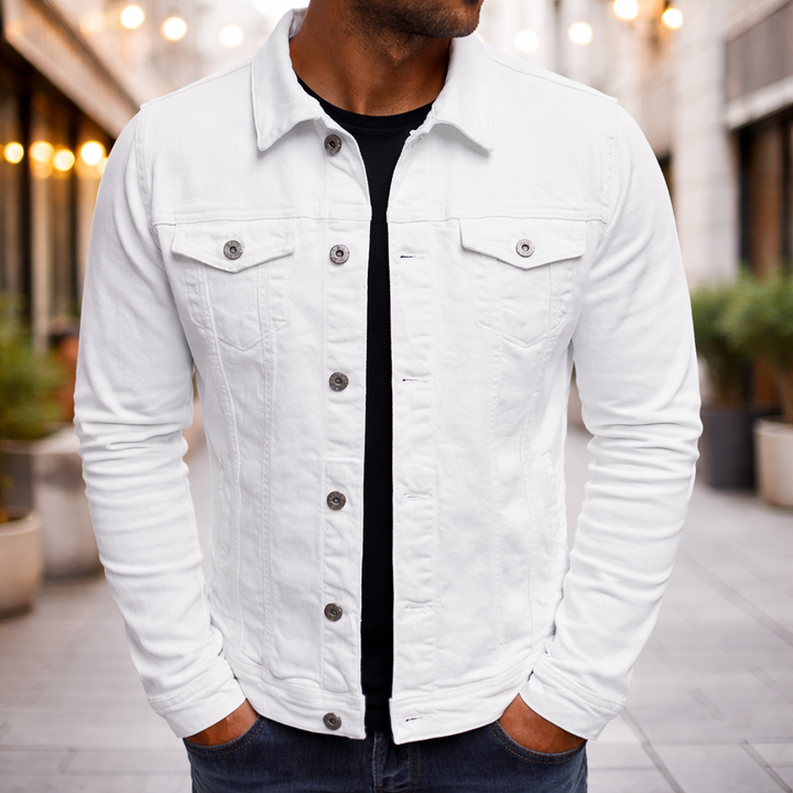 Steponas - Giacca Casual da Uomo in Denim