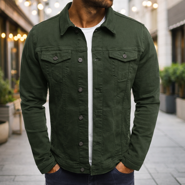 Steponas - Giacca Casual da Uomo in Denim
