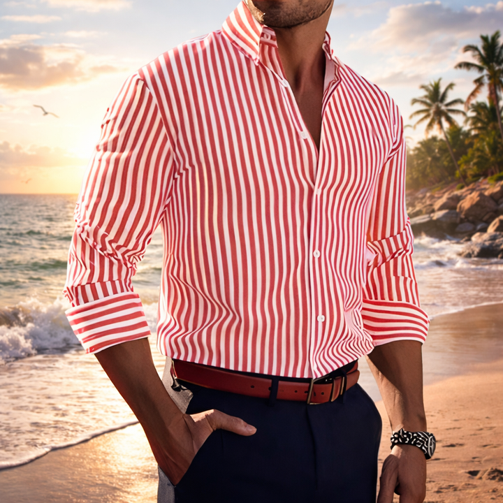 Valerijus - Camicia a Righe a Maniche Lunghe