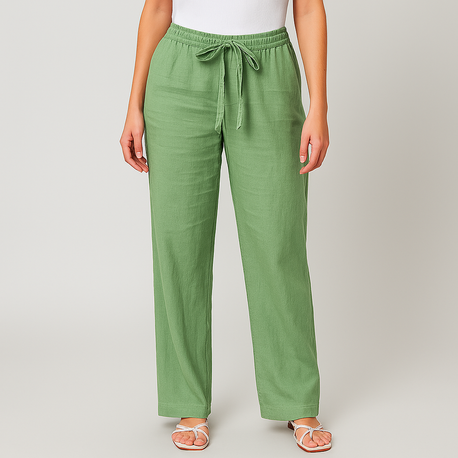 Gwyneth - Eleganti Pantaloni In Lino Con Cintura In Vita