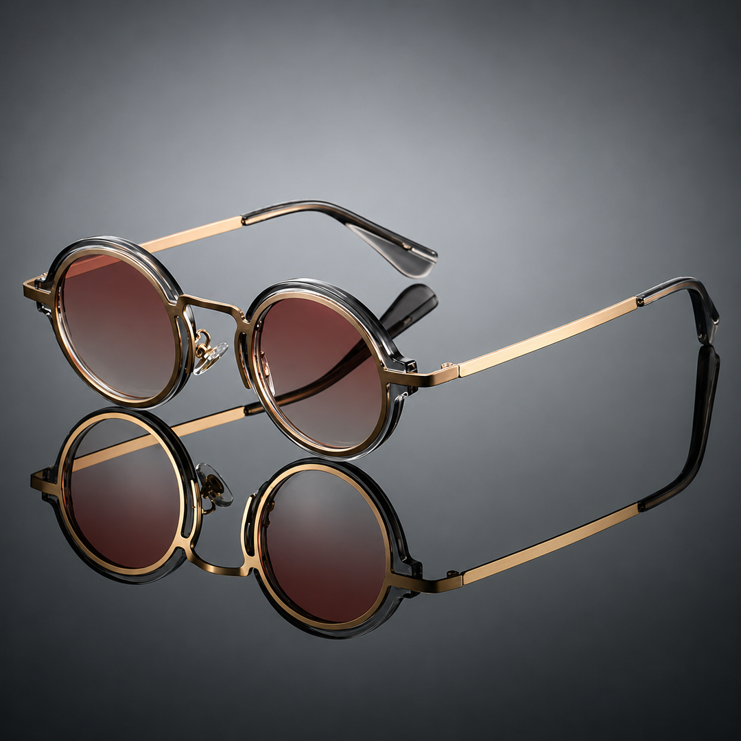 OrbitShade - Occhiali Da Sole Con Montatura Rotonda In Metallo Stile Retrò