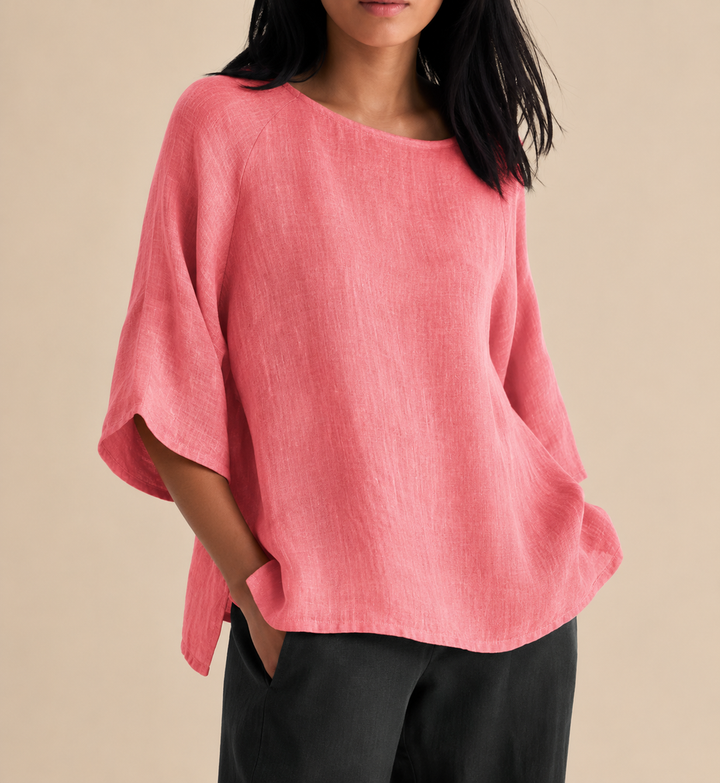 Steffi - Camicetta Casual Oversize con Collo Rotondo