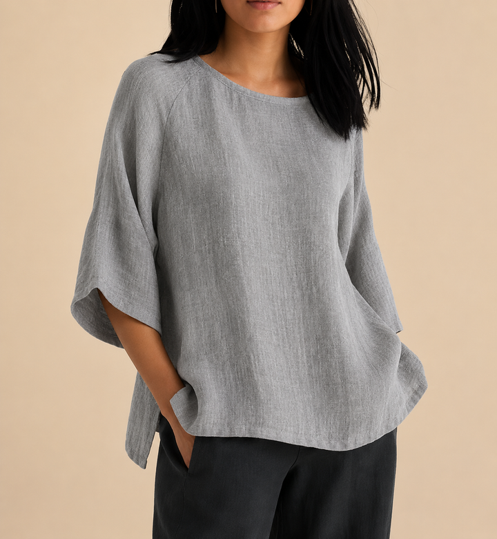 Steffi - Camicetta Casual Oversize con Collo Rotondo