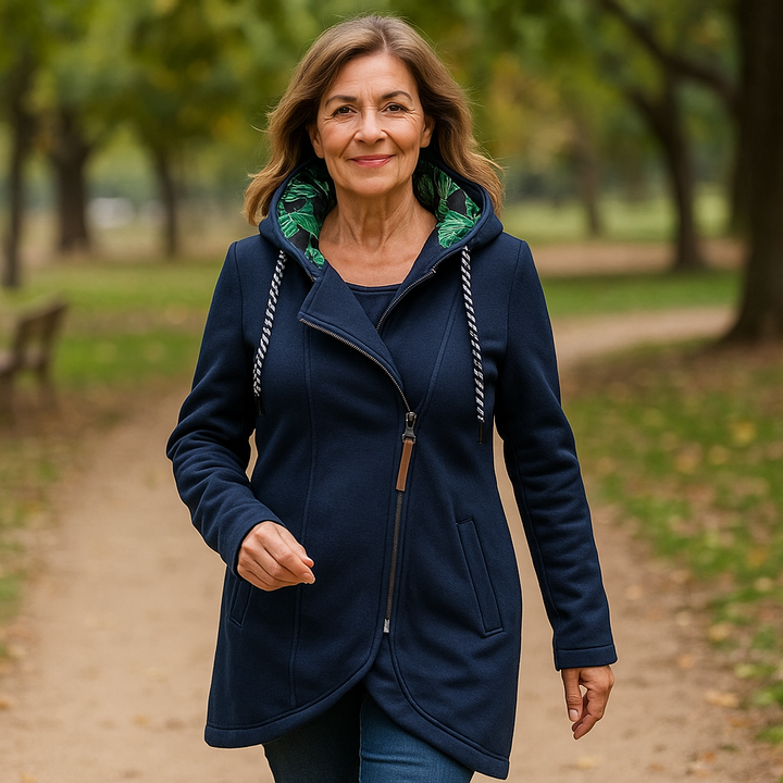 Kristanna - Cappotto Invernale Con Zip Asimmetrica