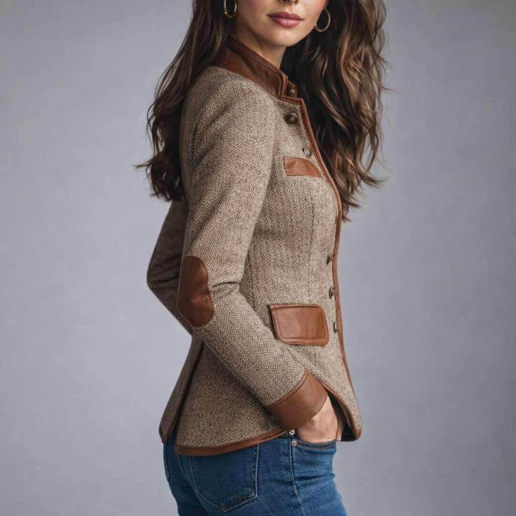 Yvanna - Elegante Giacca in Tweed Tradizionale