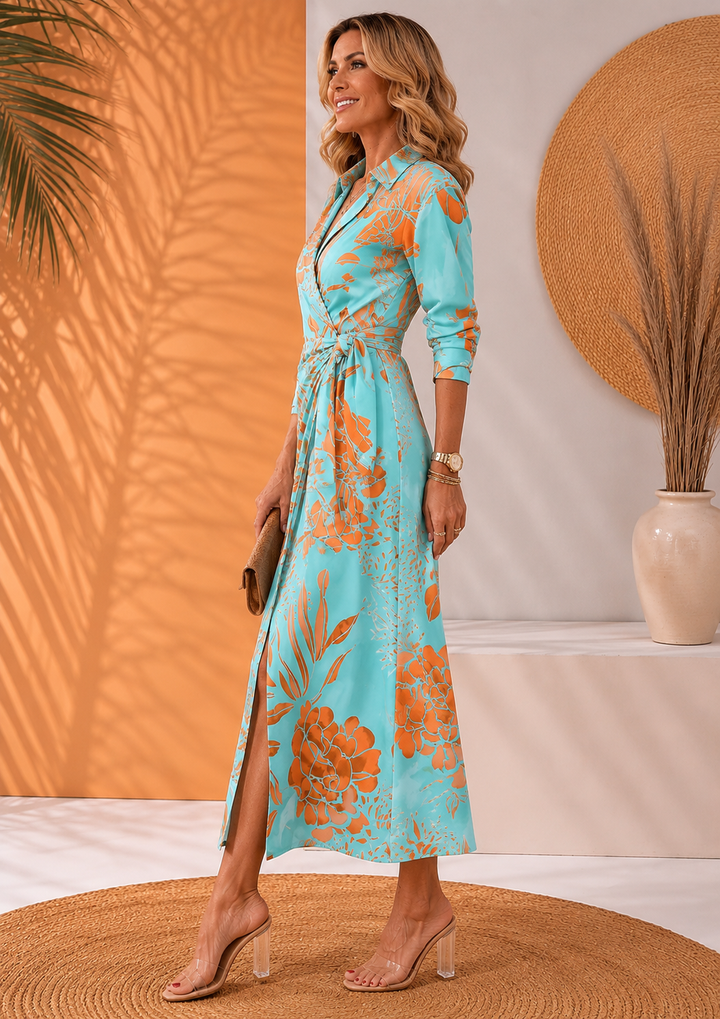 Olivera - Elegante Abito Lungo Con Lacci