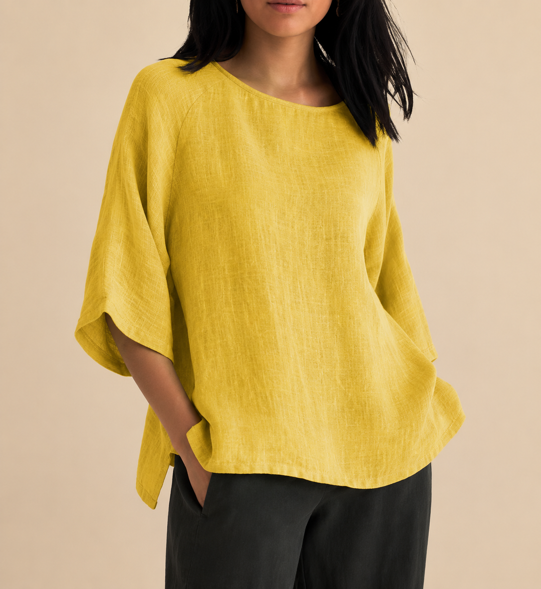 Steffi - Camicetta Casual Oversize con Collo Rotondo