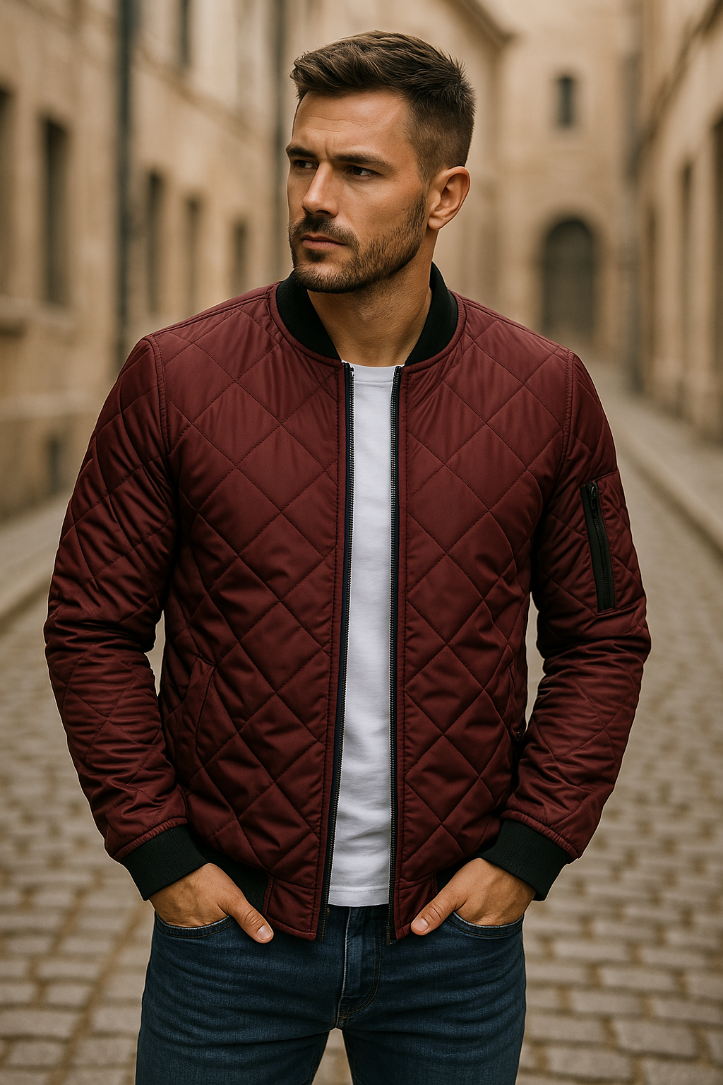 Willy - Giacca in Cotone con Motivo a Diamante