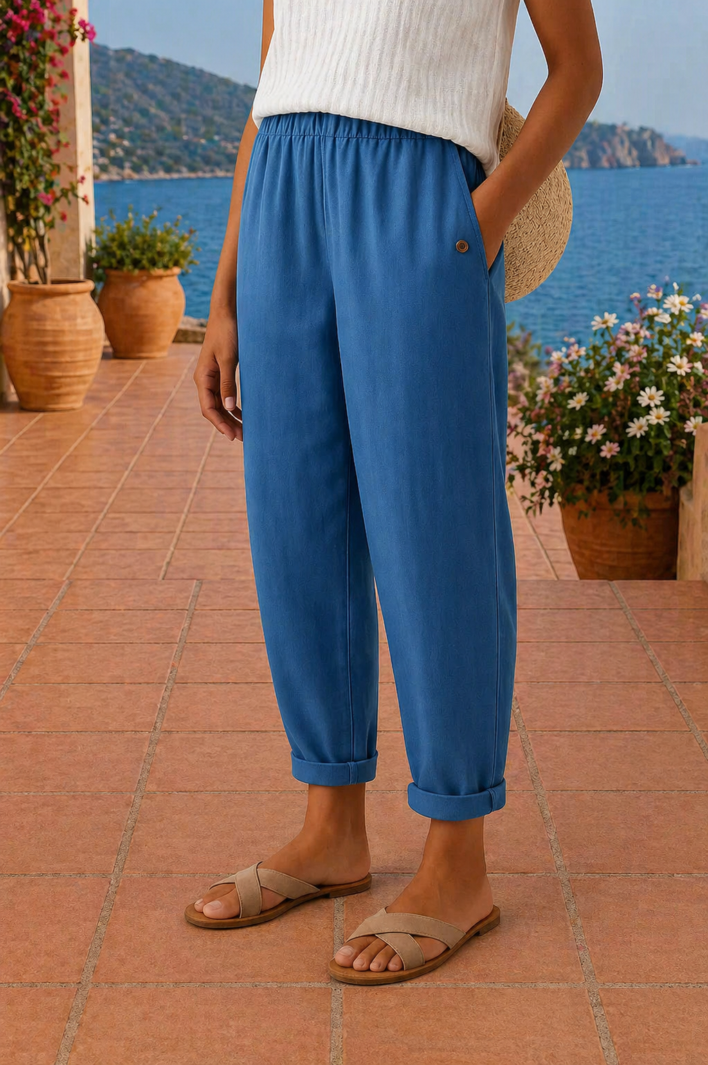 Lindia - Pantaloni Leggeri in Lino