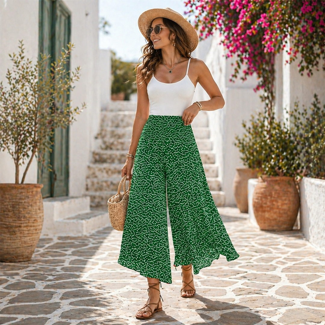Tatiani - Pantaloni a Vita Alta E a Gamba Larga