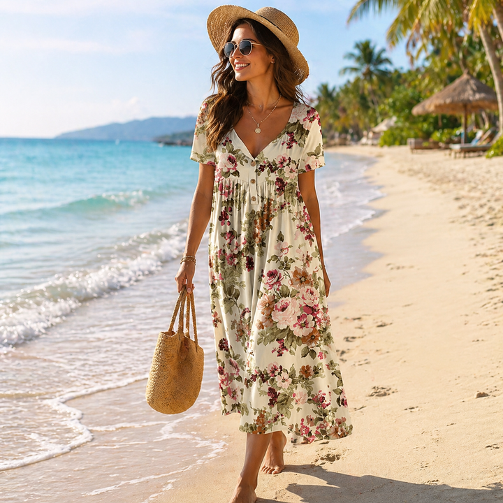 Aliyeen - Abito Con Stampa Floreale Vintage