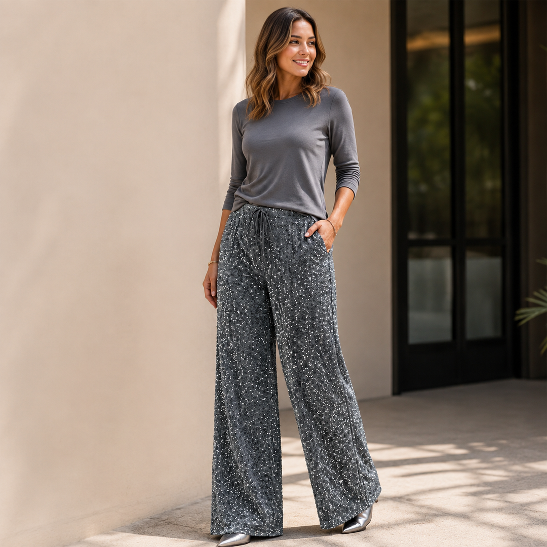 Natacha - Pantaloni Dritti Con Elastico in Vita