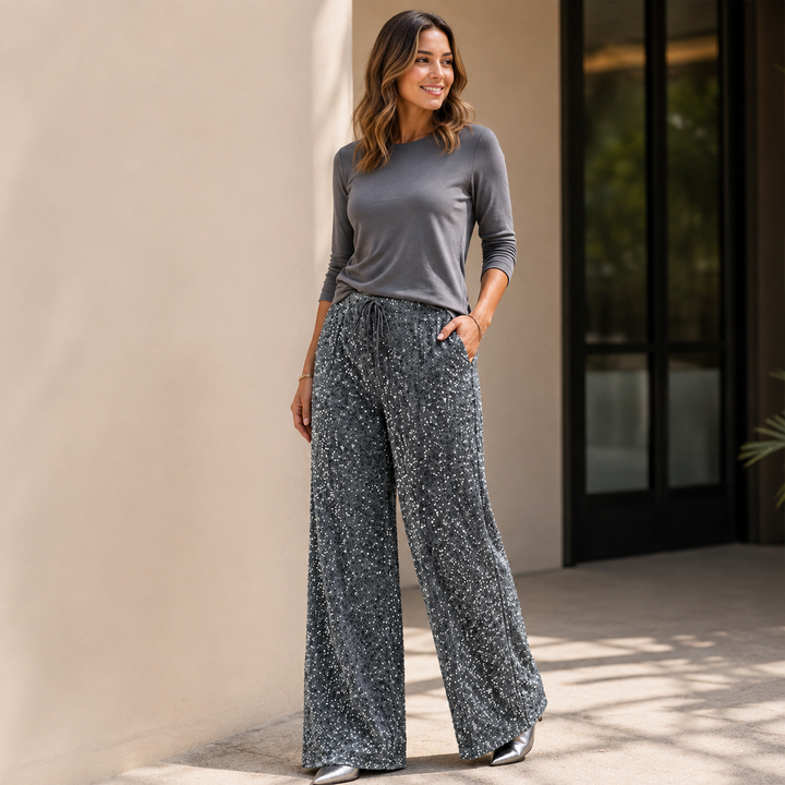 Natacha - Pantaloni Dritti Con Elastico in Vita
