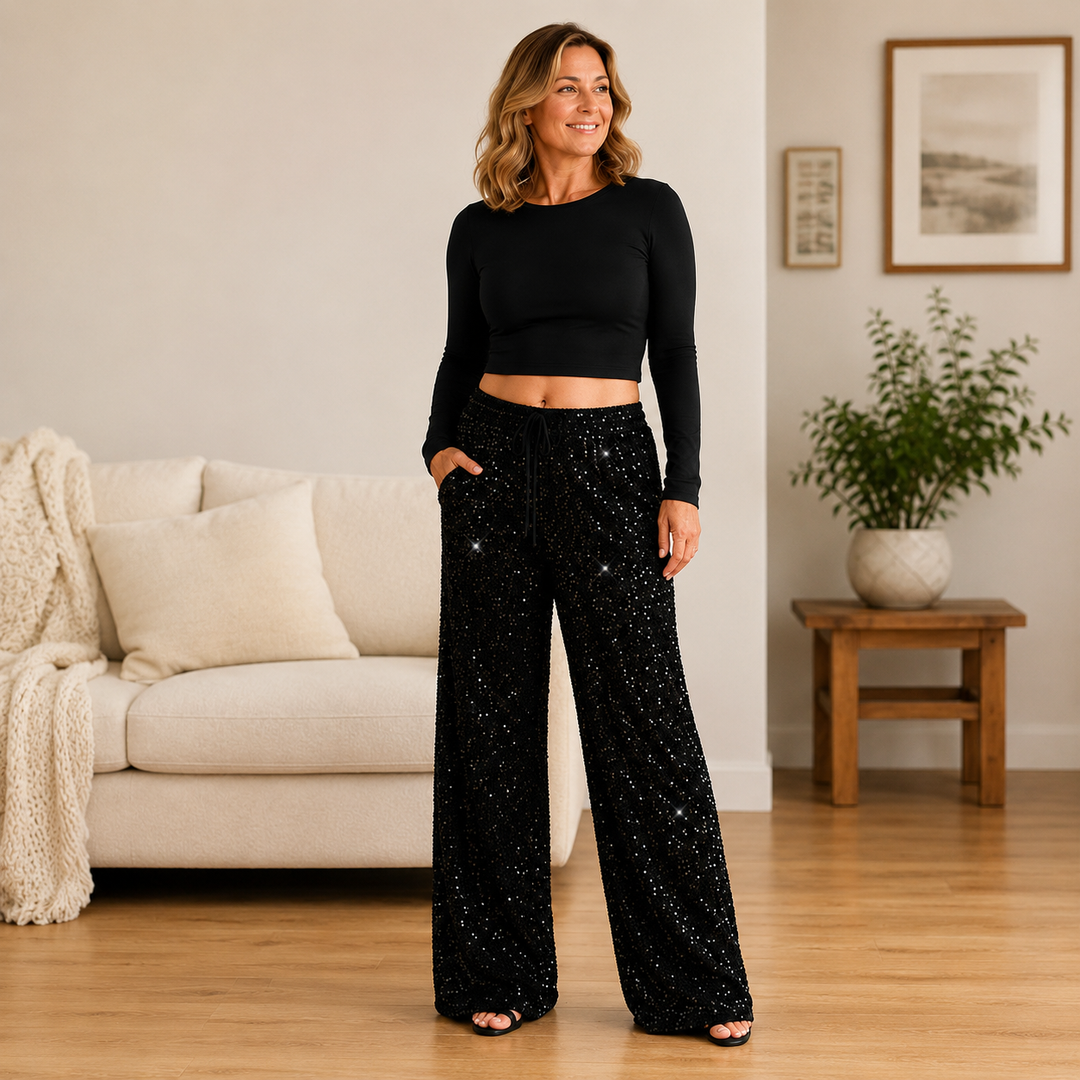 Natacha - Pantaloni Dritti Con Elastico in Vita