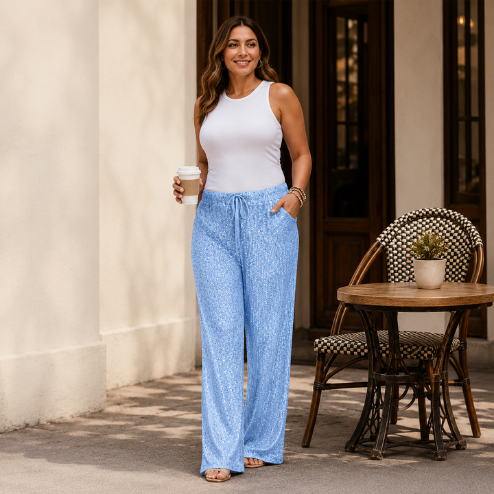Natacha - Pantaloni Dritti Con Elastico in Vita