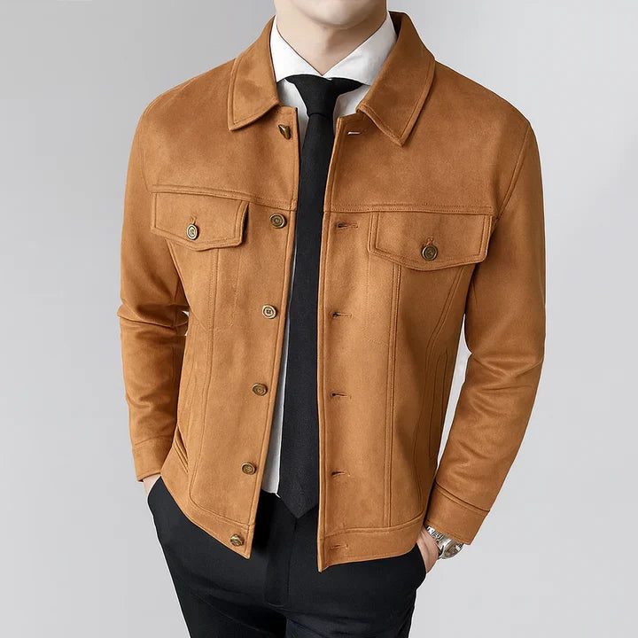 Davila - Elegante Giacca in Pelle Scamosciata a Maniche Lunghe