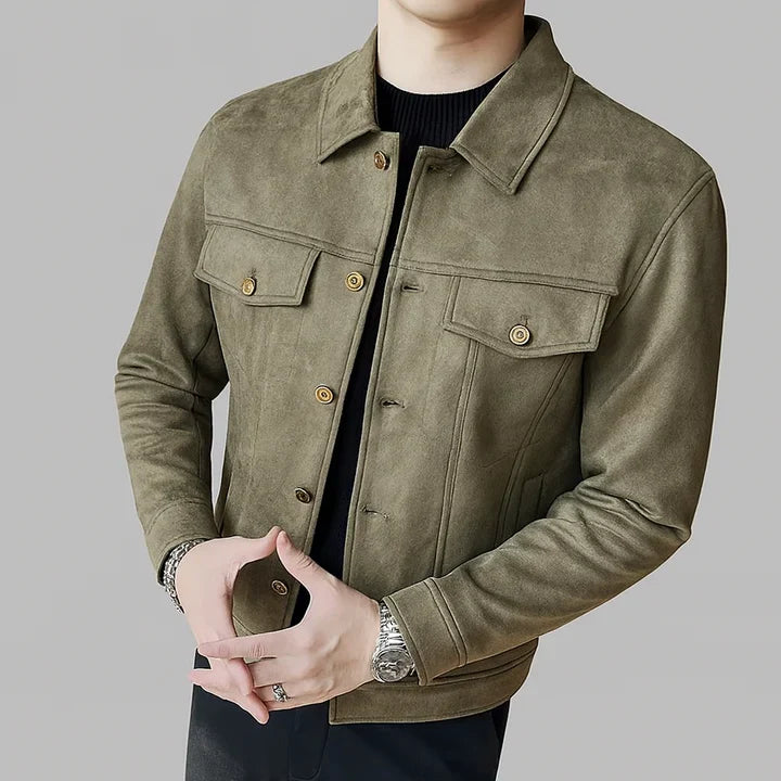 Davila - Elegante Giacca in Pelle Scamosciata a Maniche Lunghe