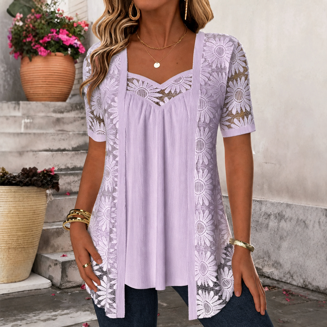 Yahaira - Elegante Camicetta a Maniche Corte