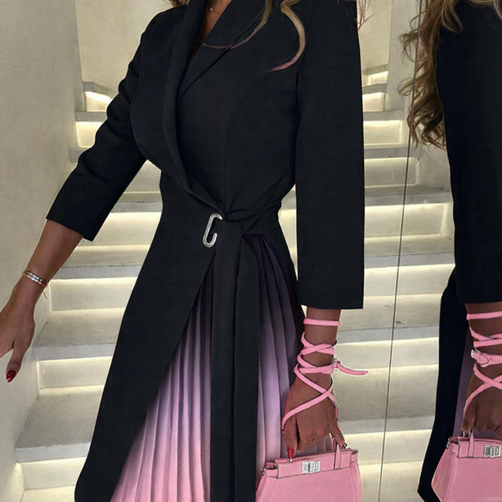 Meja - Abito Blazer Plissettato Sfumato Con Collo a Denti